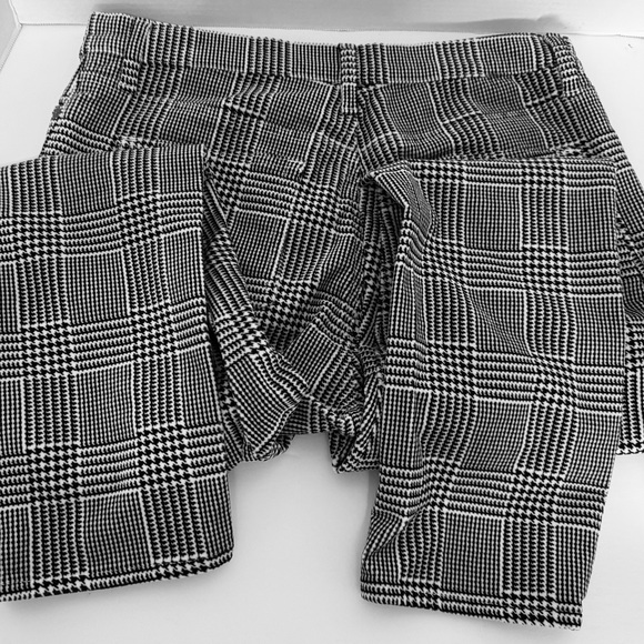 Lands' End Womens Pants High Rise Slim Soft Black White Houndstooth Size 12 - Picture 10 of 16